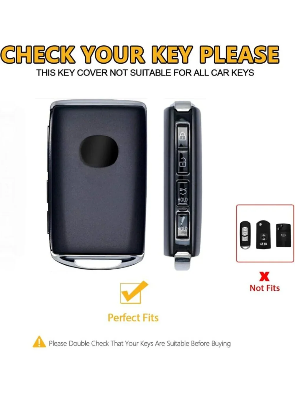 Leather Key Fob Cover for Mazda - 4 Button Protective Case, Blue-Brown Design